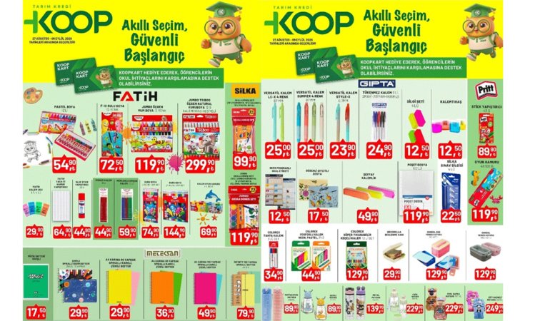 TARIM KREDİ’DE BUGÜN BÜYÜK OKUL İNDİRİMİ BAŞLADI! (TARIM KREDİ 27 AĞUSTOS – 9 EYLÜL)