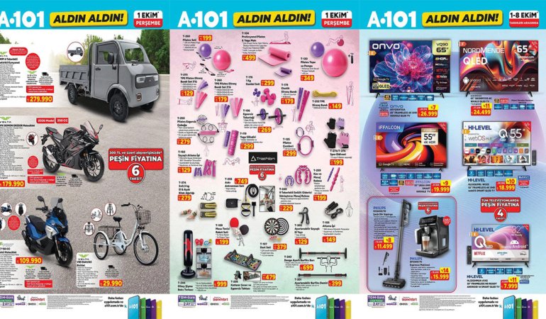 A101’E ELEKTRİKLİ KAMYONET, MOTOSİKLET VE ELEKTRİKLİ BİSİKLET GELİYOR (A101 1-7 EKİM)