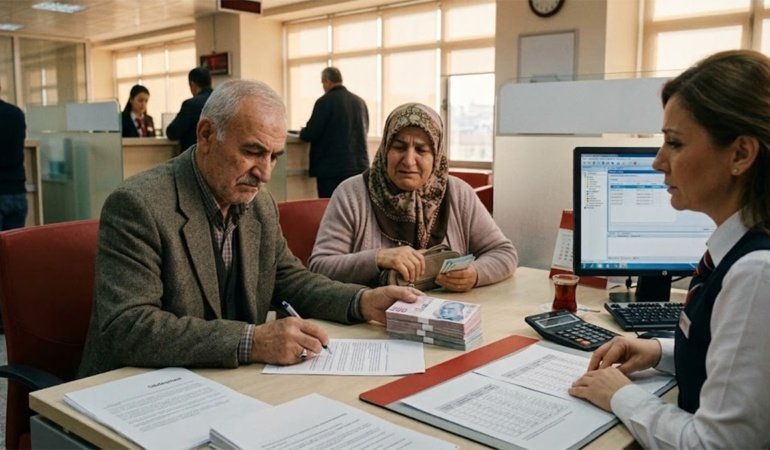 Emekli geçim kredisi kuyruğunda