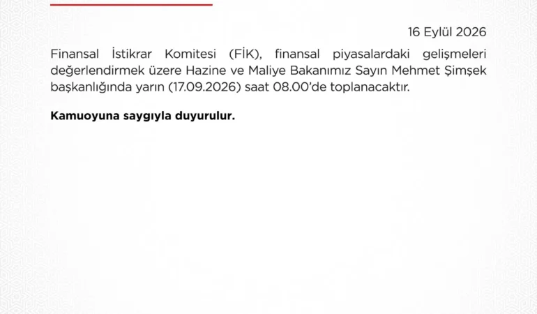 Finansal İstikrar Komitesi'nden toplantı kararı