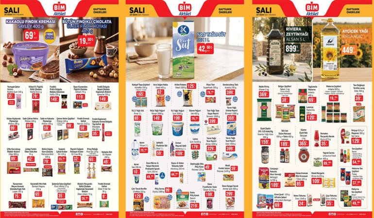 BİM’DE DEV GIDA İNDİRİMİ! ZEYTİNYAĞI, AYÇİÇEK YAĞI, BAKLİYAT, SÜT, PEYNİR… (BİM 20-26 EKİM)